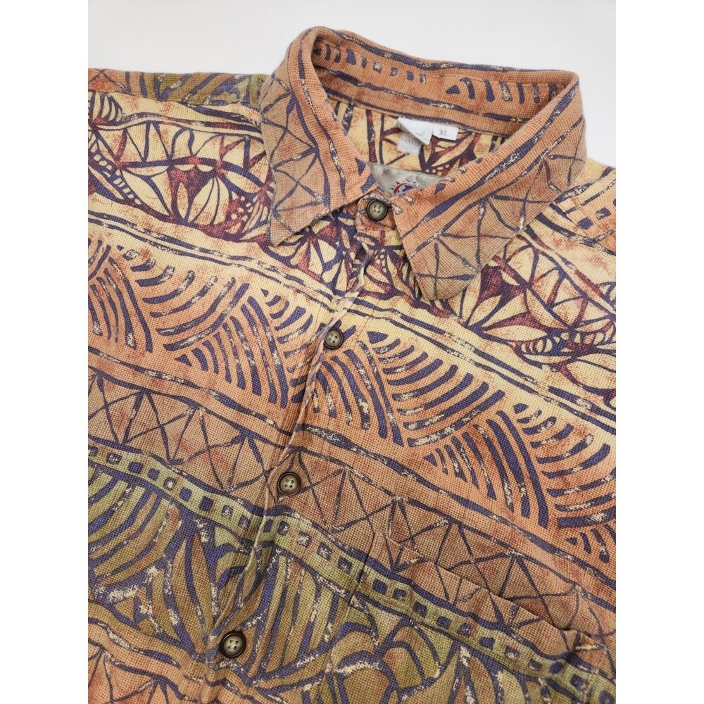 Territory‎ Ahead Shirt Men's XL Short Sleeve Button Up Geometric Aztec Southwest